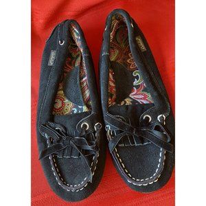 COPY - Cabela's Moccasins Slip On Shoes Suede Womens Size 7 M Black Fringe Tie